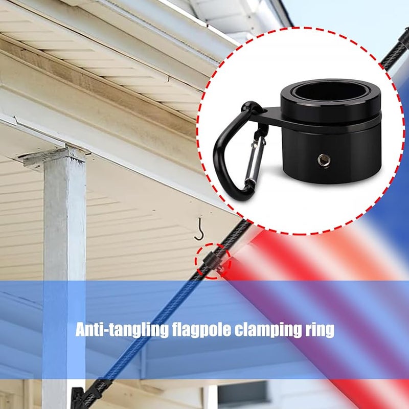 2Pcs 360 Rotating Flag Pole Rings With Bearing Rustproof Spinner For 0 8 To 1 01 Inch Flagpoles - Image 5