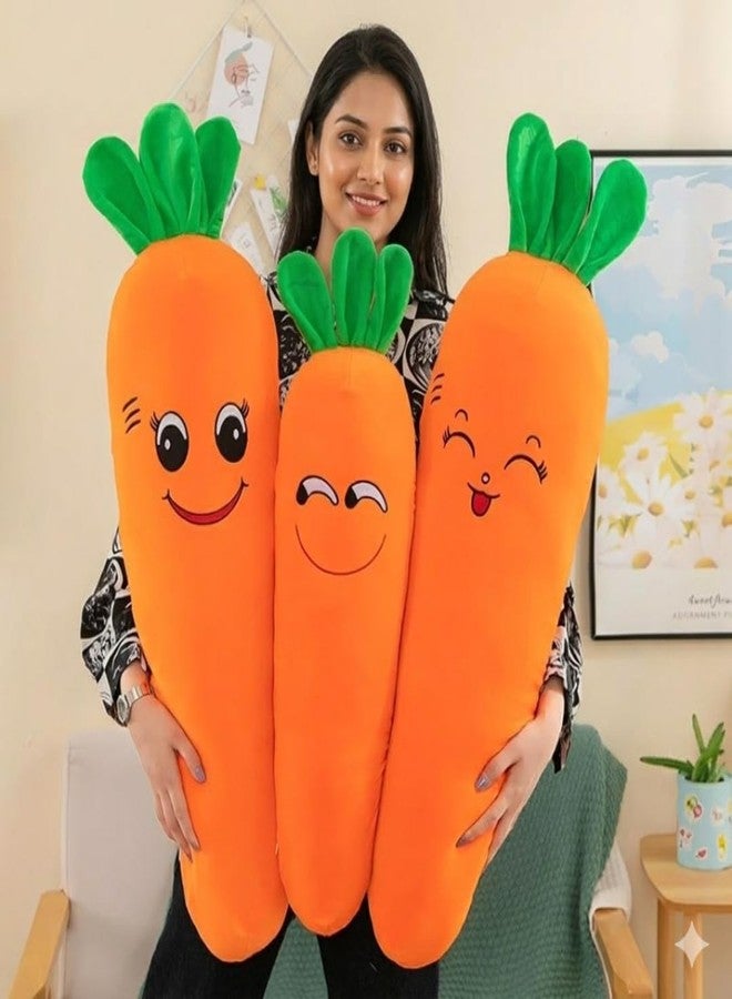 TechMax Solution Kawaii Style Long Carrot Plush Toy Soft Stuffed Vegetable Pillow Cute Hugging Cushion for Kids Bedroom Decor Gift Idea - Image 4
