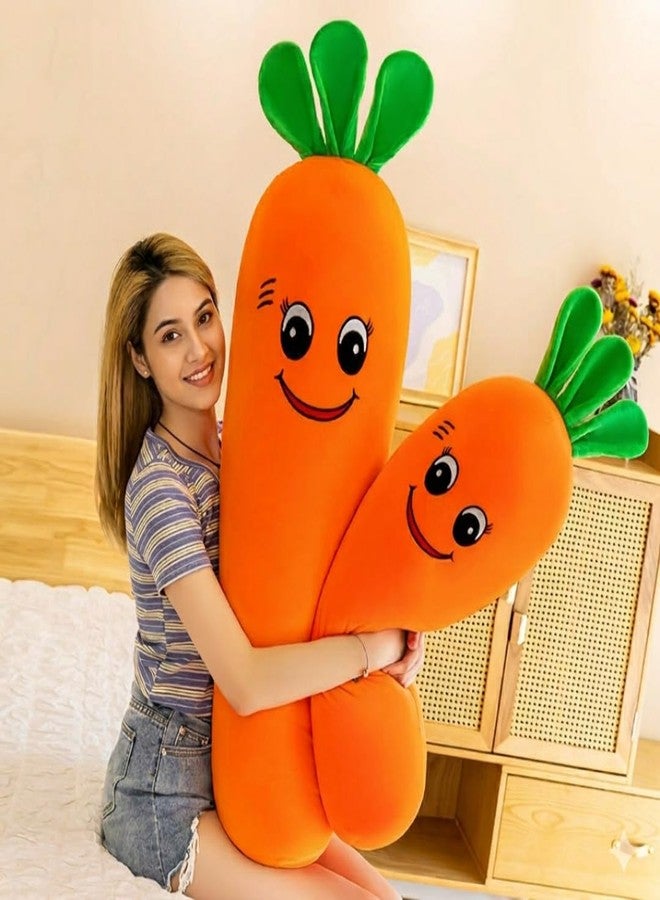 TechMax Solution Kawaii Style Long Carrot Plush Toy Soft Stuffed Vegetable Pillow Cute Hugging Cushion for Kids Bedroom Decor Gift Idea - Image 3