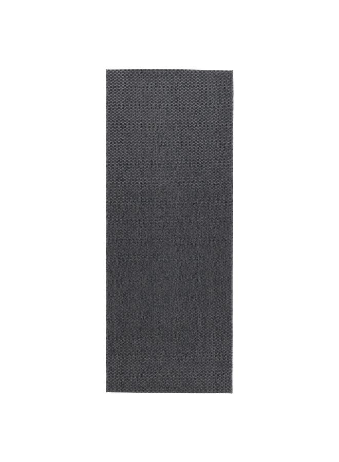 Zaboon Rug flatwoven, in/outdoor, dark grey, 80x200 cm - Image 1