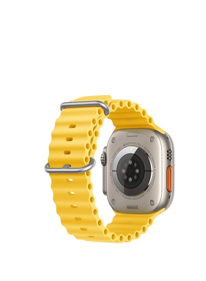GULFLINK Adjustable Loop Sport Fluoroelastomer Breathable Watch Band for Apple Watch 42/44/45/49mm Yellow - Image 2