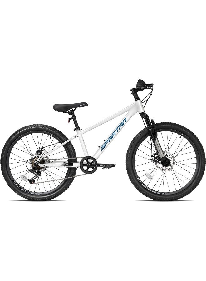 Spartan Maverick Mountain Bike | 24 Inch Wheel Size | 7 Speed Shimano Gears | White Color  - Image 2