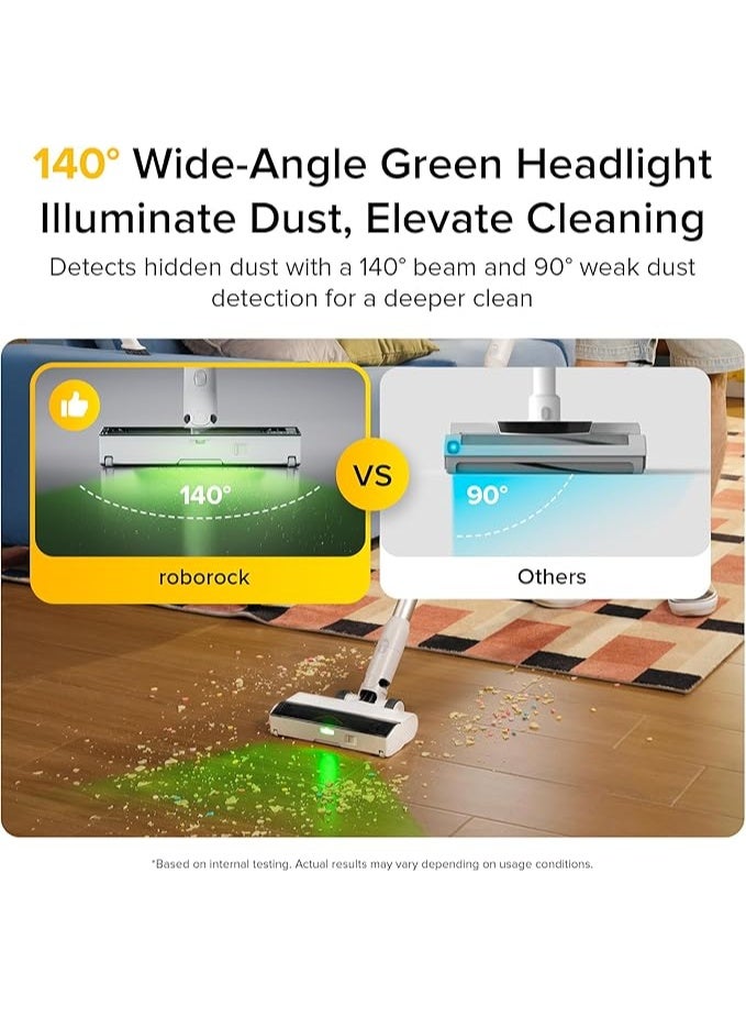 roborock H60 Cordless Stick Vacuum Cleaner, 115AW Suction Power, 60-Min Runtime, 90° Bendable Tube, Dust-Revealing LED, Anti-Tangle Cordless Vacuum Cleaners for Home, Carpets, Hard Floors & Pet Hair - Image 3