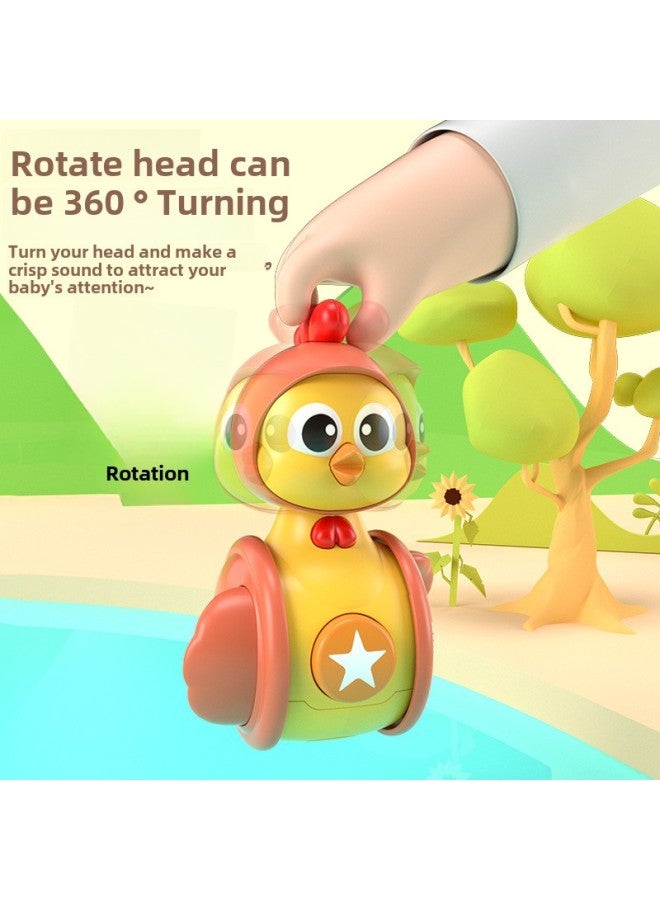 Cute Chicken Tumbler Infant 0-6 Months 1-Year-Old Baby Learn To Climb Educational Early Education Newborn Children's Gift Toys-color:Yellow Chicken Pressed Sliding Tumbler  - Image 3