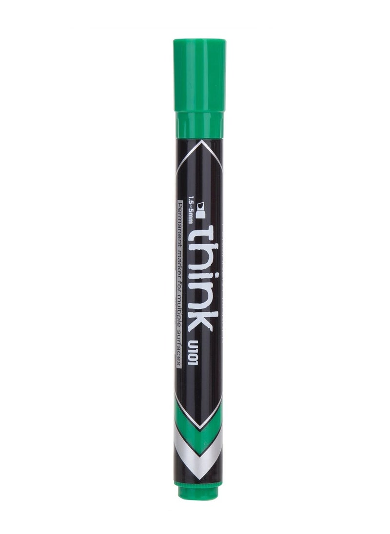 Deli 12-Piece Permanent Marker Chisel Tip Green Ink  - Image 4