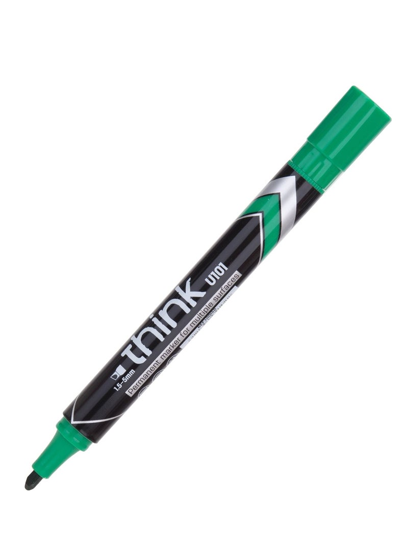 Deli 12-Piece Permanent Marker Chisel Tip Green Ink  - Image 3