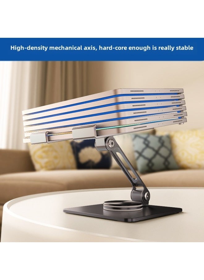 Tablet Stand 360 ° Rotating Desktop Metal Folding Mobile Phone Stand For IPad Cross-border-Color:Grey -360 ° Rotation-Carbon Steel-Applicable Dimensions:Within 13 Inches - Image 3