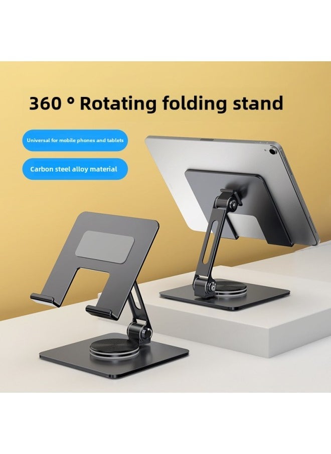 Tablet Stand 360 ° Rotating Desktop Metal Folding Mobile Phone Stand For IPad Cross-border-Color:Grey -360 ° Rotation-Carbon Steel-Applicable Dimensions:Within 13 Inches - Image 2