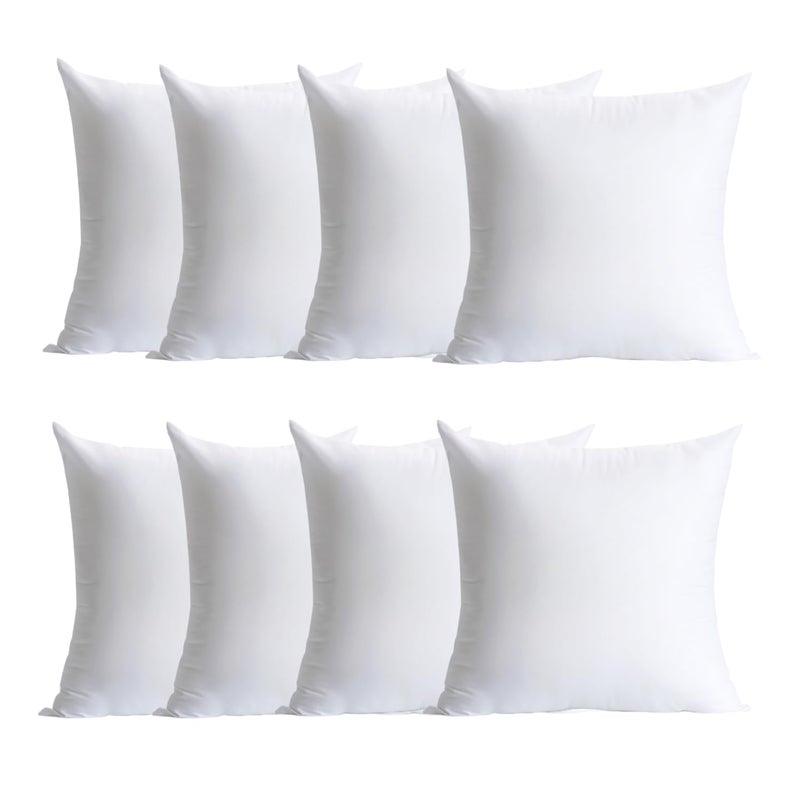 Calibrate Timing Plush and Durable Throw Pillow Inserts - 18 x 18 inches Set of 8, Hypoallergenic Polyester Fiber Fill - Perfect for Decorative Cushion Covers, Sofa and Bed Accent - Image 1