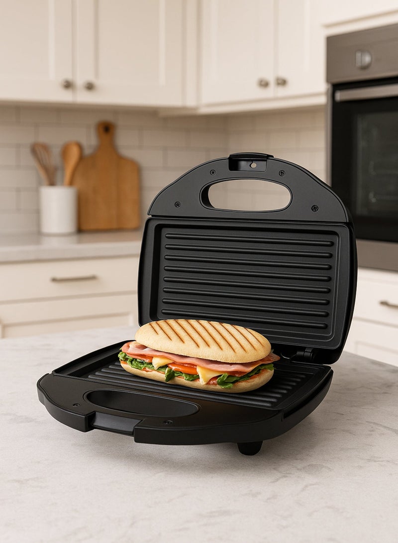 Home Master HM-321 750W Electric Sandwich Maker in Black for a unique experience in preparing quick sandwiches - Image 1