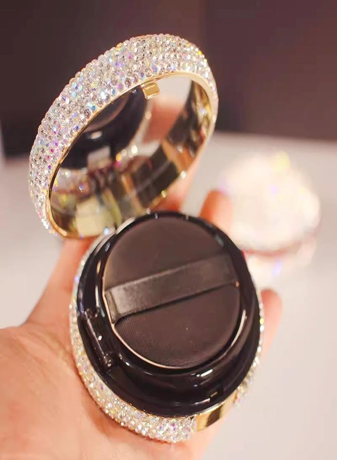 Bestbling Bling 15g 0.5oz Capacity Powder Container with Puff Portable Reusable DIY Empty Makeup Powder Case Container Air Cushion Powder Puff case contains (Silver) - Image 2