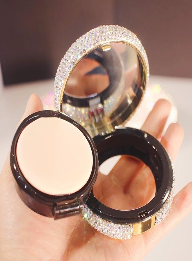 Bestbling Bling 15g 0.5oz Capacity Powder Container with Puff Portable Reusable DIY Empty Makeup Powder Case Container Air Cushion Powder Puff case contains (Silver) - Image 1