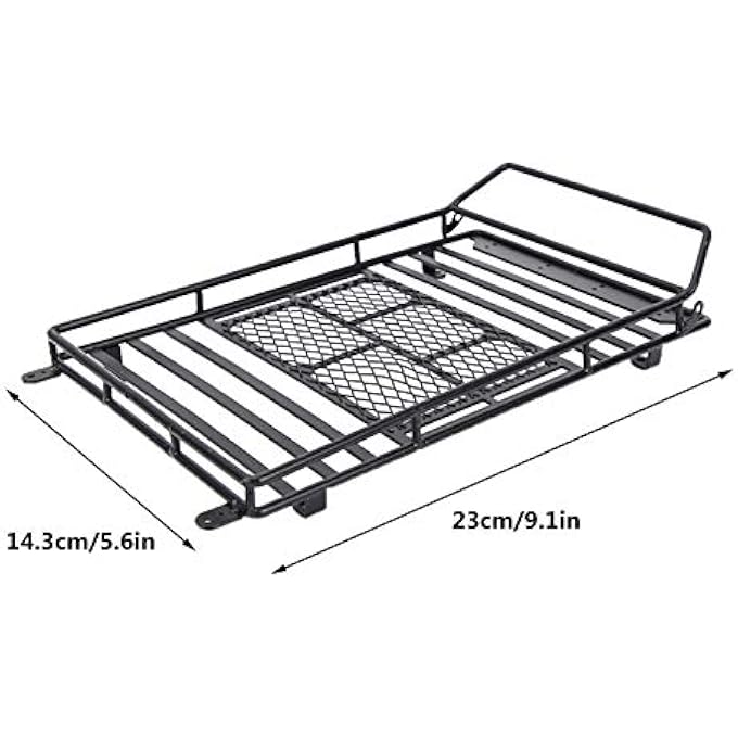 rayihni RC Car Roof Rack, Luggage Rack with Headlamp for 1/10 RC Crawler Car, Suitable for Traxxas, D90, D110 - Image 3