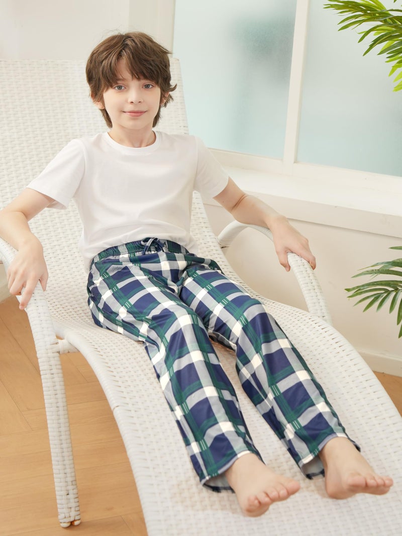 Cooraby Boys Plaid Pants with Pockets Elastic Waist Drawstring - Christmas Plaid Pants for Boys & Girls - Image 4