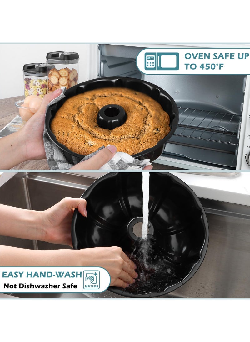 Bukela 1 Packs Cake Pan, Carbon Steel Fluted Tube Pan, Nonstick Gugelhupf Cake Mold, Medium Size Round Baking Tin for Homemade Pound Cakes, Jello, Gelatin - 24*6cm - Image 5