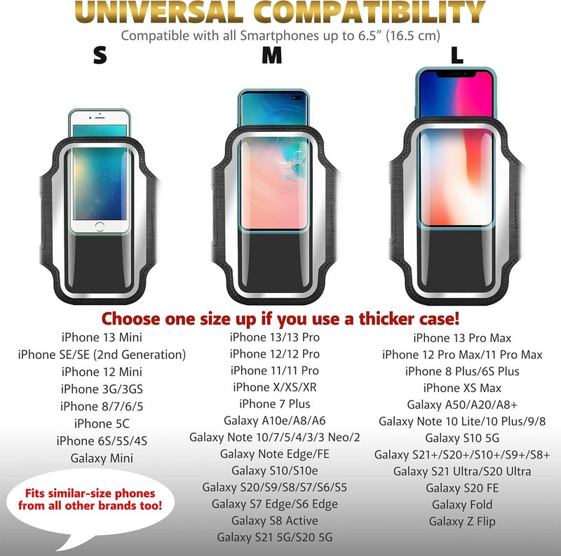 Tribe Running Phone Holder Armband. iPhone & Galaxy Cell Phone Sports Arm Bands for Women, Men, Runners, Jogging, Walking, Exercise & Gym Workout. Fits All Smartphones. Adjustable Strap, CC/Key Pocket - Image 4