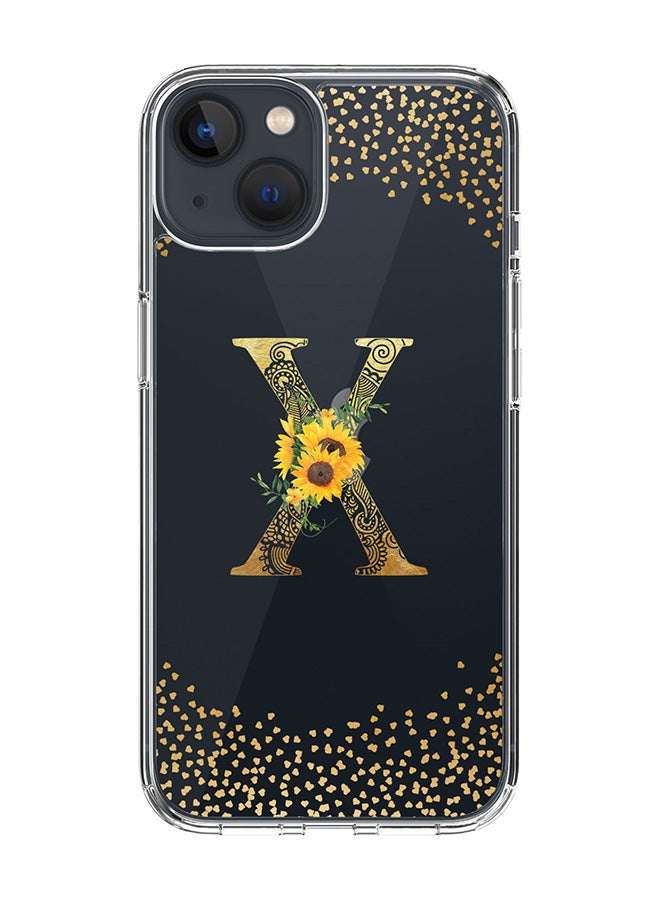 Stylizedd Classic Clear Case For iPhone 14 Plus, Hybrid Soft Case Cover- Custom Monogram Initial Letter Mandala Floral Pattern Alphabet - X(Transparent) - Image 1
