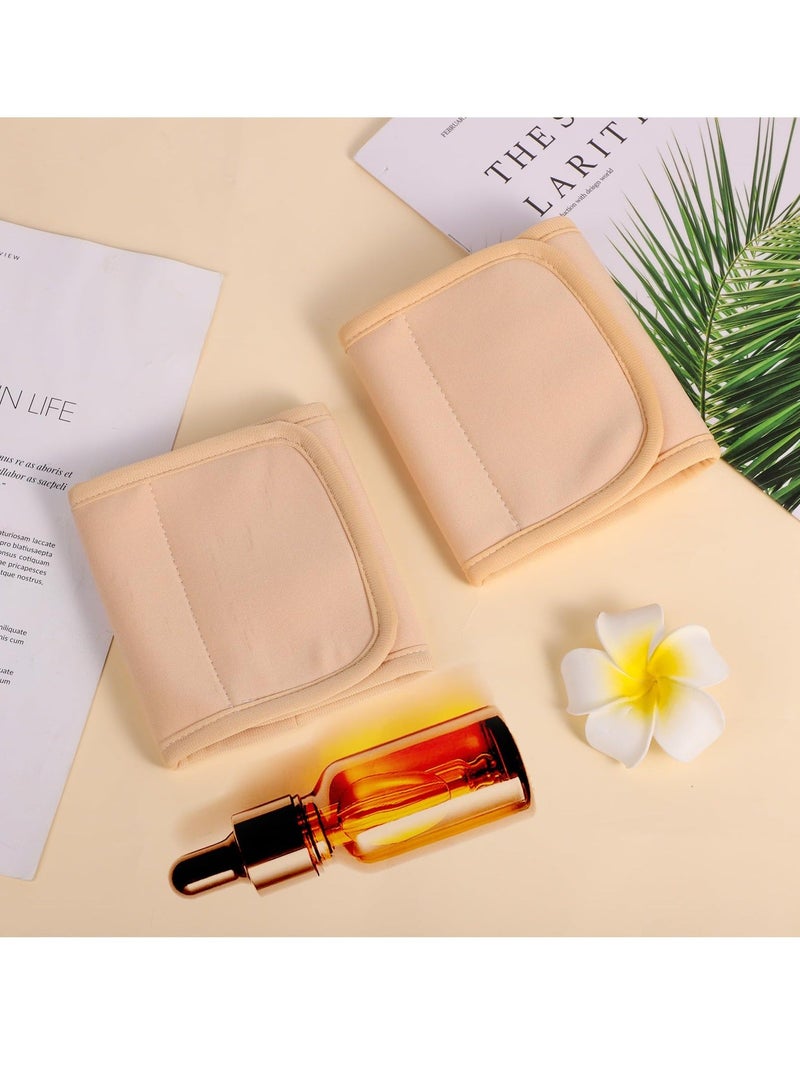 2 Pcs Castor Oil Pack Wrap for Knee Calf Inflammation Washable Reusable Castor Oil Foot Pack Adjustable Soft Flannel Cloth Wrap Oil-Proof Compress Pads for Foot Khaki - Image 2
