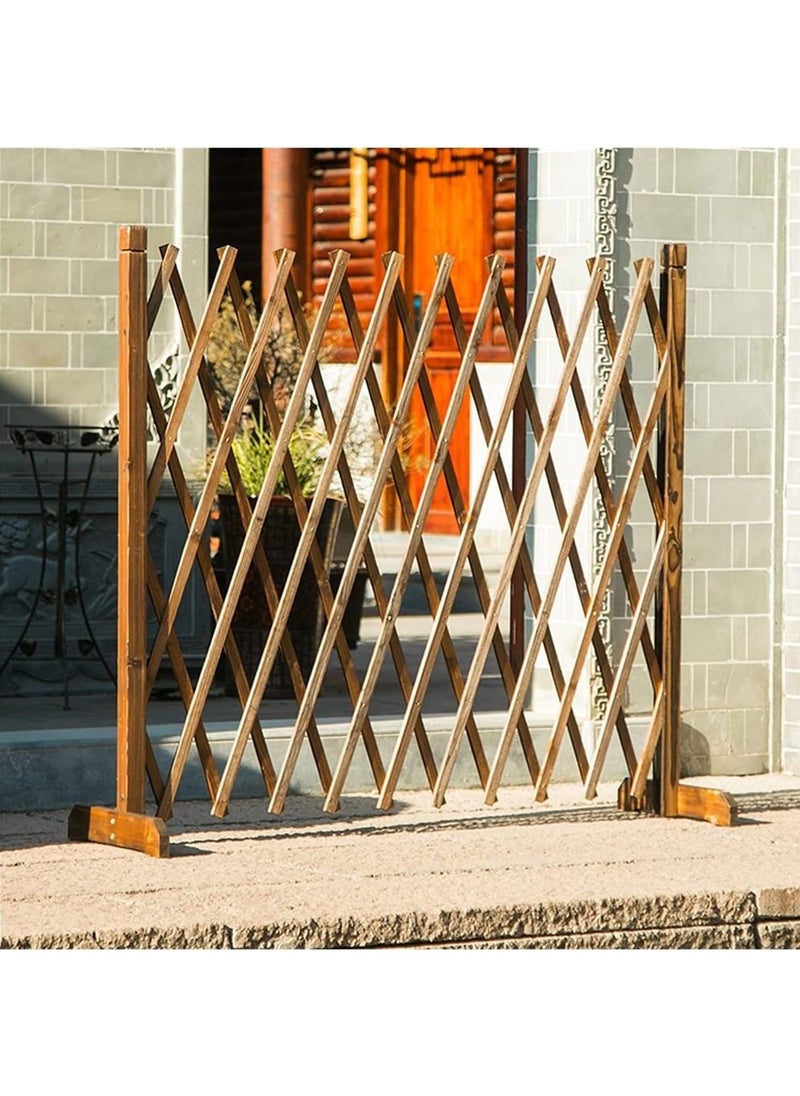 LINGWEI Expandable Wooden Garden Decorative Garden Fence Extendable Wood Picket Fence Wooden Trellis Fence Garden Privacy Fence Screen Expanding Wicker Fence 5pcs  - Image 3