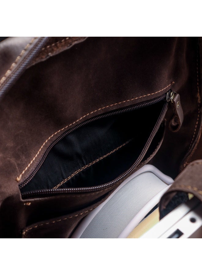 N-Elegance Premium Genuine Leather Laptop & Business Bag – Stylish, Durable, and Perfect for Work or Travel Brown - Image 4