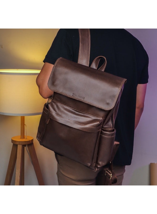 N-Elegance Premium Genuine Leather Laptop & Business Bag – Stylish, Durable, and Perfect for Work or Travel Brown - Image 1