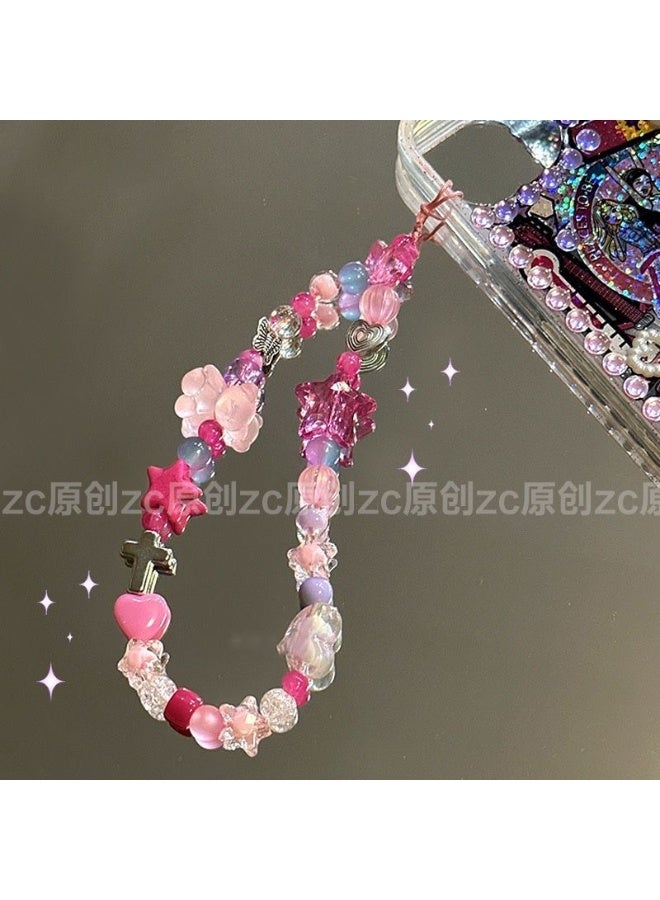 NIBEMINENT Phone Charm/ Chain Strap for Women Girls,Sweet Cool Star Cell Phone Case Lanyard Wrist Strap - Image 3