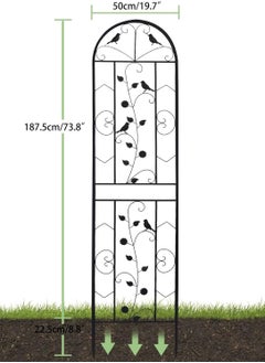 WISFOR Metal Garden Trellis Panels 2 Pack 187.5 cm Tall Plant Climbing Fencing Screening Barrier Outdoor Lawn Edging Border for Climbing Plants Potted Vines Vegetables Flowers Backyard Patio  - Image 4