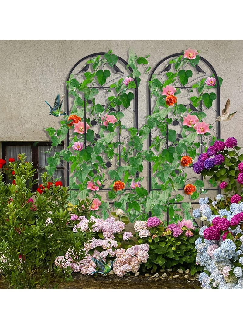 WISFOR - Metal Garden Trellis Panels 2 Pack 187.5 cm Tall Plant Climbing Fencing Screening Barrier Outdoor Lawn Edging Border for Climbing Plants Potted Vines Vegetables Flowers Backyard Patio - Image 1