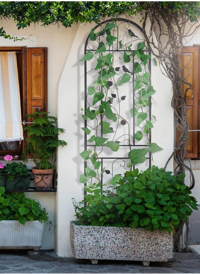WISFOR - Metal Garden Trellis Panels 2 Pack 187.5 cm Tall Plant Climbing Fencing Screening Barrier Outdoor Lawn Edging Border for Climbing Plants Potted Vines Vegetables Flowers Backyard Patio - Image 1