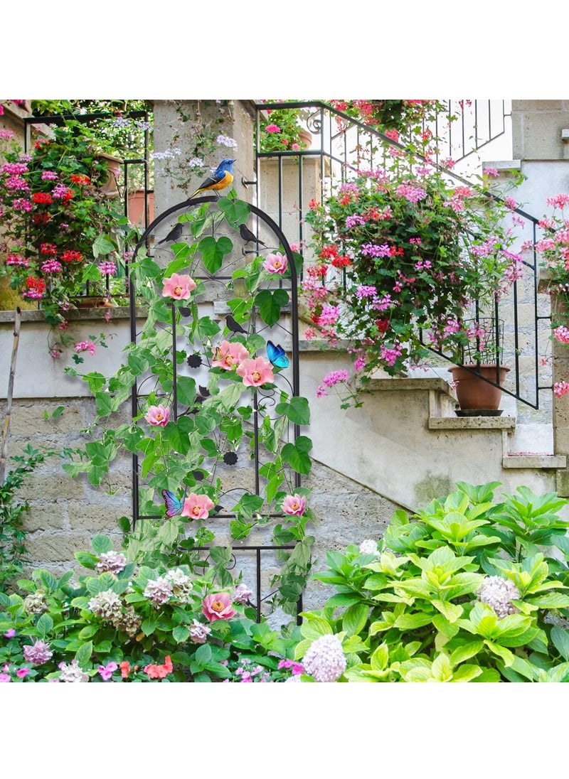 WISFOR - Metal Garden Trellis Panels 2 Pack 187.5 cm Tall Plant Climbing Fencing Screening Barrier Outdoor Lawn Edging Border for Climbing Plants Potted Vines Vegetables Flowers Backyard Patio - Image 1