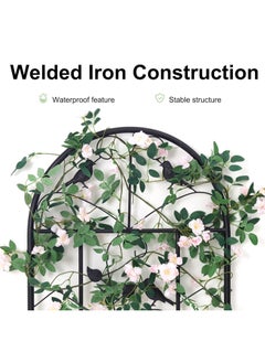 WISFOR Metal Garden Trellis Panels 2 Pack 187.5 cm Tall Plant Climbing Fencing Screening Barrier Outdoor Lawn Edging Border for Climbing Plants Potted Vines Vegetables Flowers Backyard Patio  - Image 3