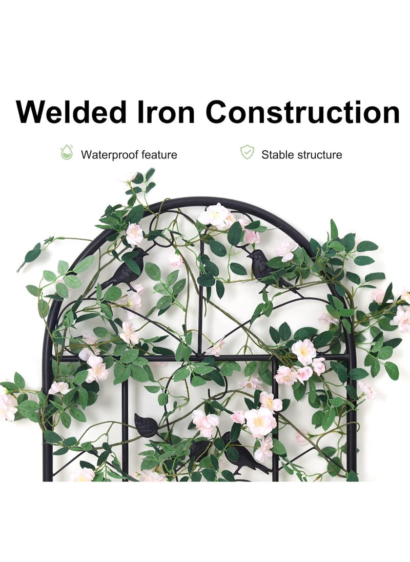 WISFOR - Metal Garden Trellis Panels 2 Pack 187.5 cm Tall Plant Climbing Fencing Screening Barrier Outdoor Lawn Edging Border for Climbing Plants Potted Vines Vegetables Flowers Backyard Patio - Image 1