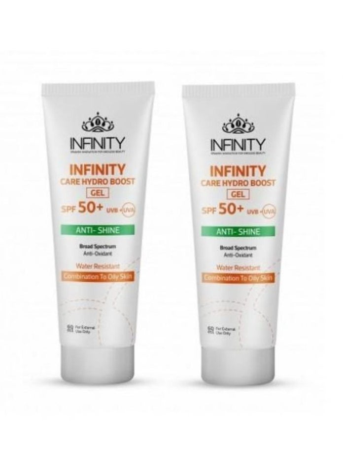 إينفينيتي إنفينيتي واقي شمس بحماية 50+ للبشرة الدهنية والمختلطة 60 مل قطعتين - Image 1