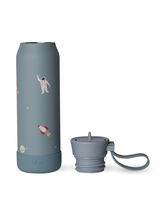 سترون Stainless Steel Water Bottle 350ml - Spaceship - Double-Wall Insulated Kids Bottle
