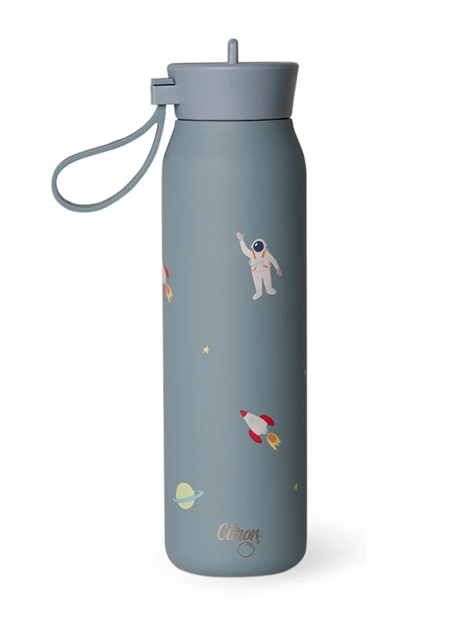 سترون Stainless Steel Water Bottle 350ml - Spaceship - Double-Wall Insulated Kids Bottle