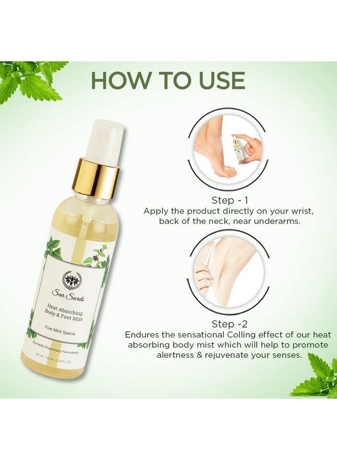 Seer Secrets Five Mint Body & Foot Mist Liquid Air Conditioner Suitable For Men & Women|Pack Of 100Ml - Image 3