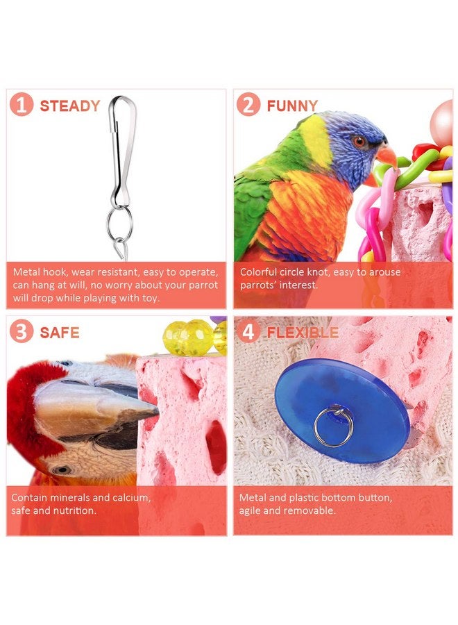 2Pcs Bird Chew Toys - Grinding Stone Parrot Chewing Toys - Tree Root Design Bird Treats Cage Hanging Toy for Birds Parrot Rabbit Squirrel Hamster (Random Color)