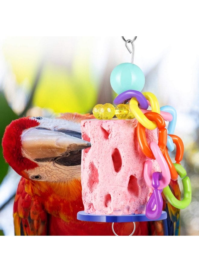 2Pcs Bird Chew Toys - Grinding Stone Parrot Chewing Toys - Tree Root Design Bird Treats Cage Hanging Toy for Birds Parrot Rabbit Squirrel Hamster (Random Color)