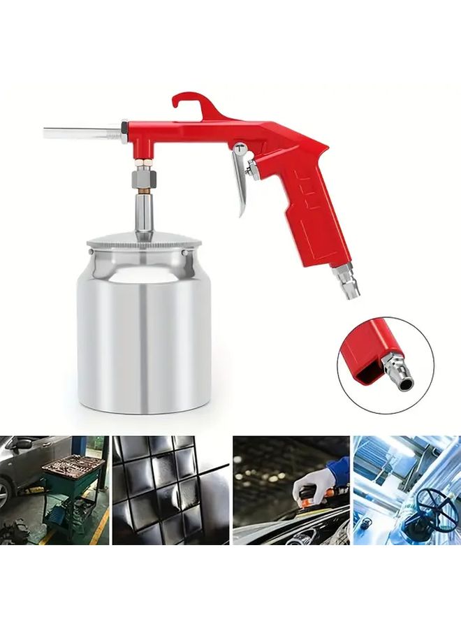 Professional Heavy Duty Manual Sand Blaster Gun 750CC Capacity Aluminum Alloy Abrasive Blaster with Ergonomic Grip Precision Spray System for Automotive Metal Polishing Rust Removal Stripping Compatible with Sand Grit Dust Free Operation - Image 5