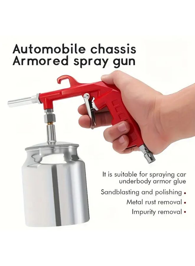Professional Heavy Duty Manual Sand Blaster Gun 750CC Capacity Aluminum Alloy Abrasive Blaster with Ergonomic Grip Precision Spray System for Automotive Metal Polishing Rust Removal Stripping Compatible with Sand Grit Dust Free Operation - Image 4