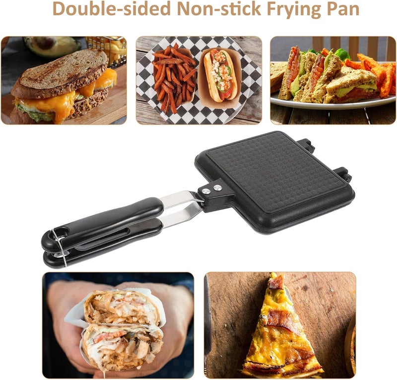 Detachable Aluminum Sandwich Frying Pan 14cm Non-stick Double-sided Baking Plate for Home Cookware and Stovetop Cooking - Image 4