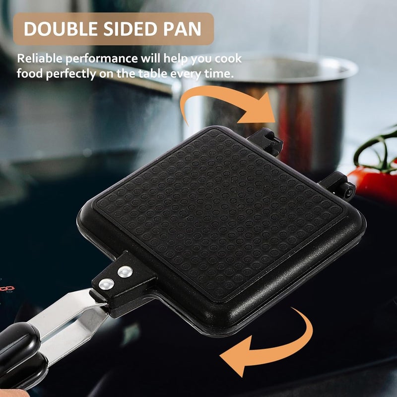 Detachable Aluminum Sandwich Frying Pan 14cm Non-stick Double-sided Baking Plate for Home Cookware and Stovetop Cooking - Image 3