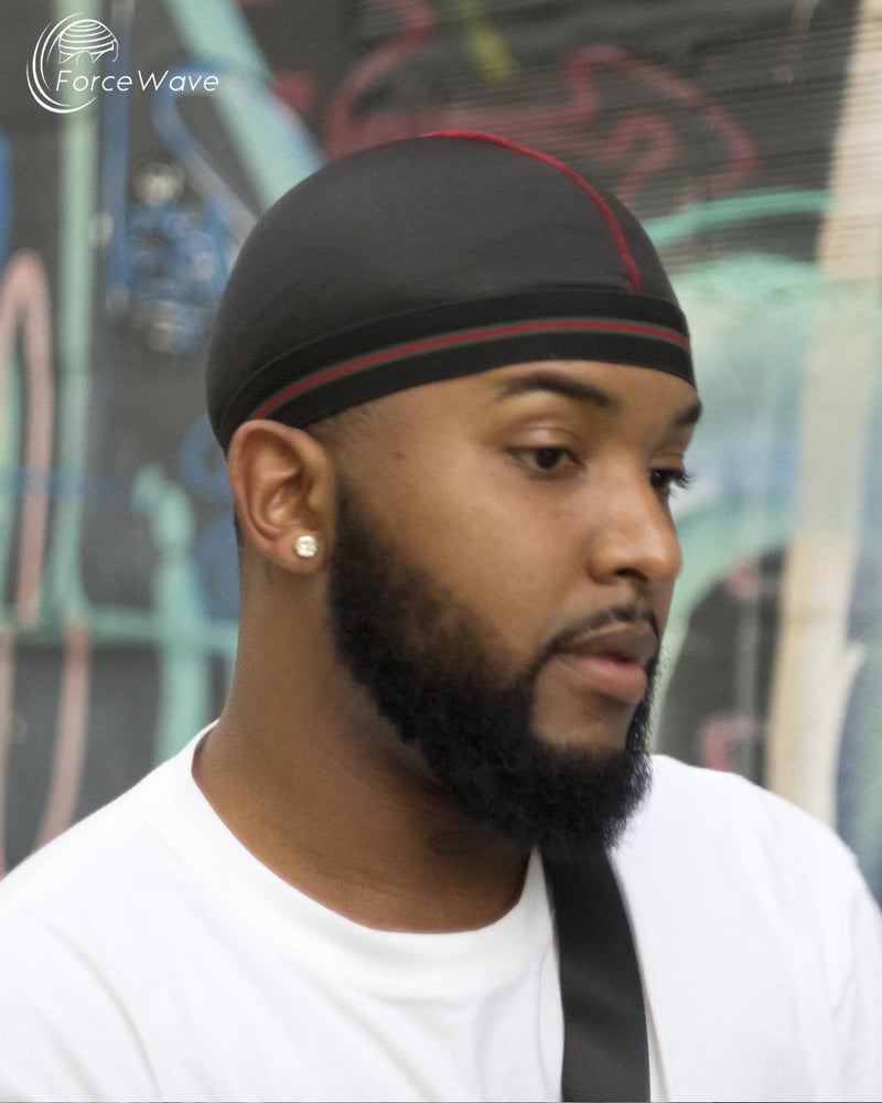 ForceWave Silky Stocking Compression Cap for 360 Waves - 4-Piece Set (Black, Green, Blue, Gray) - Image 5