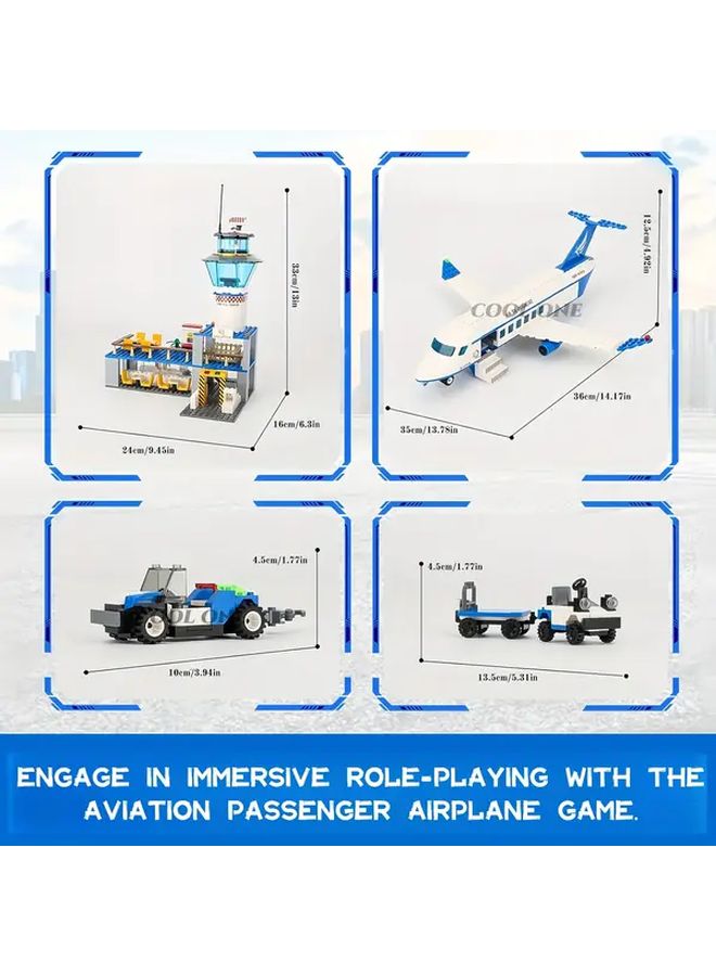 City Airport Building Kit 1002 Pcs Construction Set With Helicopter And Vehicles For Holiday Gifts - Image 5