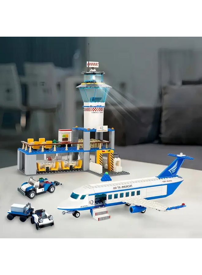 City Airport Building Kit 1002 Pcs Construction Set With Helicopter And Vehicles For Holiday Gifts - Image 3