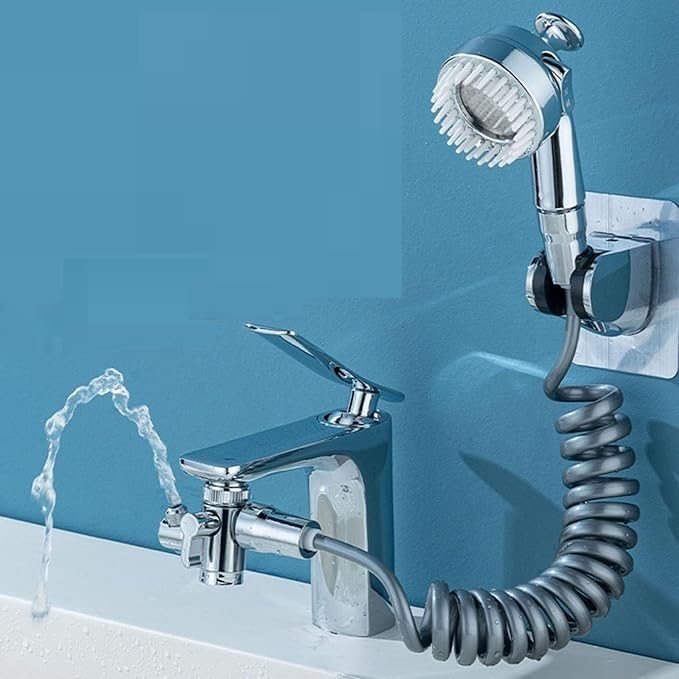 VishBin Shower Head Sink Hose Sprayer Attachment Female Aerator and Hand Shower Spray Faucet Attachment with Hose Pet Bath Spray Dog Shower Hair Washing Handshower for Utility Room Laundry Tub