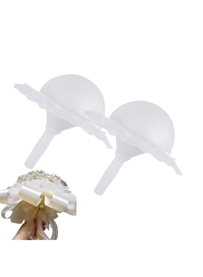 erorex 2 Set Bridal Flower Bouquet Holder Foam Floral Handle Artificial Floral Arrangement Foam Kit For Diy Artificial Floral Arrangement Wedding Bouquet  - Image 1