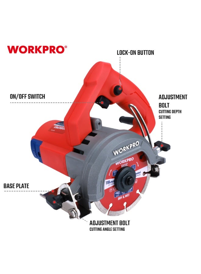 WORKPRO 110mm 1400W MARBLE CUTTER - Image 3