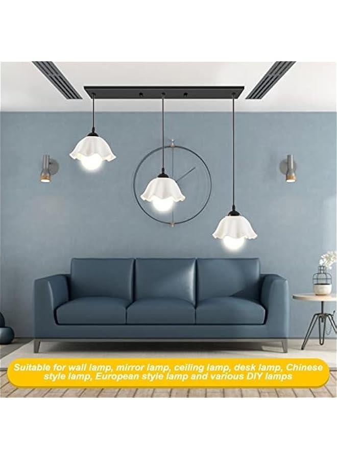 حامل قاعدة مصباح السقف بشكل مستطيل لملحقات مصباح معلق DIY لمطبخ غرفة النوم غرفة المعيشة غرفة الطعام (أسود)، قاعدة تركيب ضوء السقف، قاعدة تركيب ضوء السقف. - Image 5