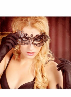 Excefore Masquerade Mask for Women Mardi Gras Deecorations Venetian Masks Metal Shiny Rhinestone Halloween Party Evening Prom Ball Costumes Accessory, Black  - Image 5